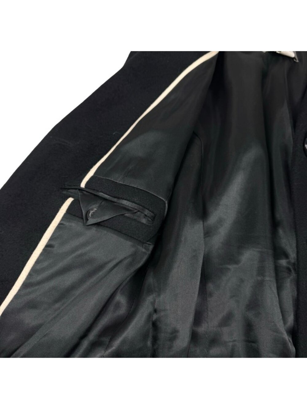 J.Crew Nello Gori Italian Wool Black Pea Coat 2 Thinsulate Minimalist Preppy - Picture 7 of 14